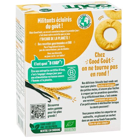 Biscuiti Bio rotunzi cu vanilie, +10 luni, 80 g, Good Gout 534998
