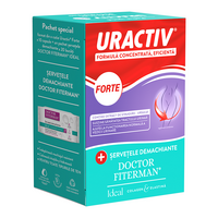 Pachet Uractiv Forte 10 capsule si Servetele demachiante Ideal 20 buc, Terapia