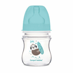 Biberon anticolici cu gat larg EasyStart, 120 ml, Blue, Animale Exotice, Canpol Babies