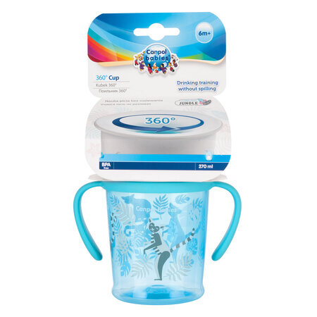 Cana 360 Jungle, 270 ml, Blue, Canpol Babies 504275