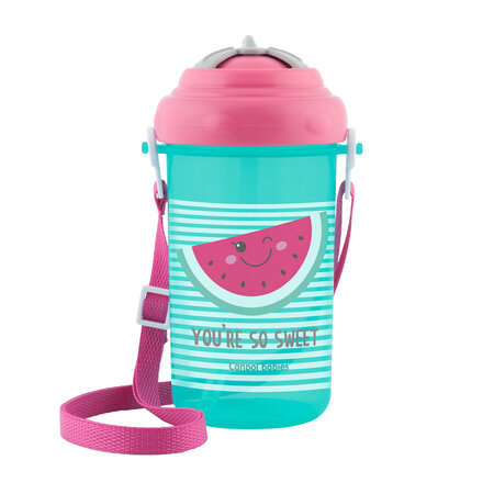 Cana cu pai din silicon Flip-Top So Cool, +12 luni, 400 ml, Pink, Canpol Babies