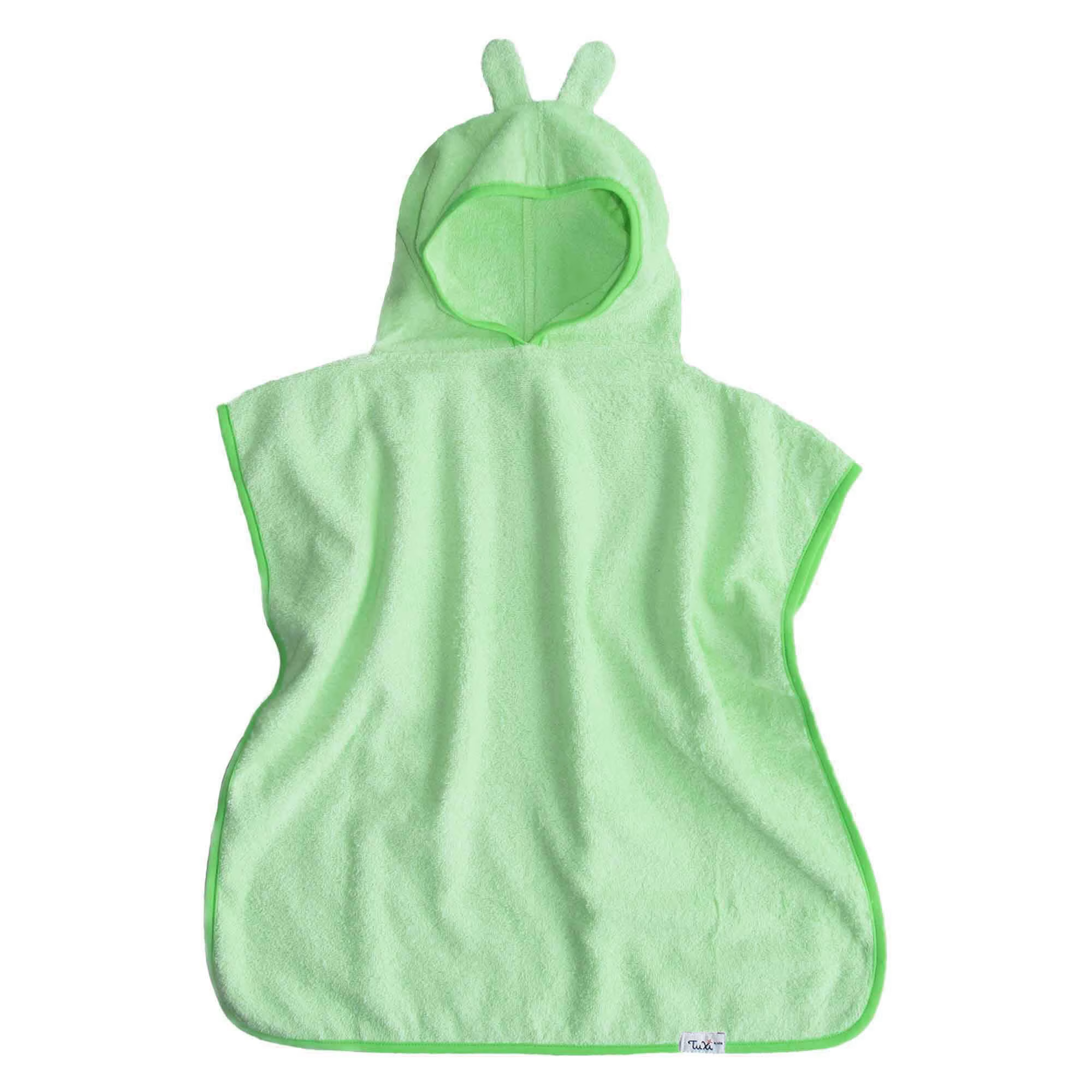 Poncho cu gluga si urechiuse, 2-6 ani, Verde, Tuxi