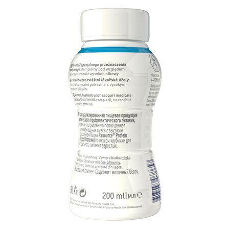 Dieta pentru malnutritie Resource Protein, +3 ani, 4x200 ml, Capsuni, Nestle 535341