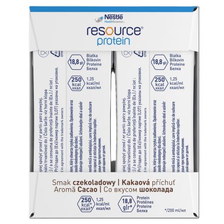 Dieta pentru malnutritie Resource Protein, +3 ani, 4x200 ml, Cacao, Nestle 758546