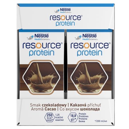 Dieta pentru malnutritie Resource Protein, +3 ani, 4x200 ml, Cacao, Nestle 758548