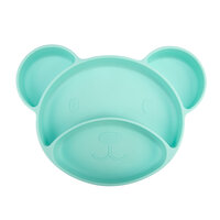 Farfurie compartimentata din silicon, Bear, +6 luni, Turquoise, Canpol Babies