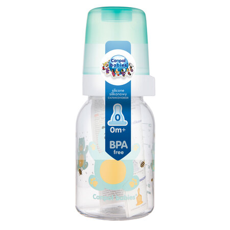 Biberon cu gat ingust Pp Cute Animals, 120 ml, Canpol 504715