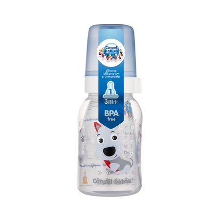 Biberon cu gat ingust Pp Cute Animals, 120 ml, Canpol 504716