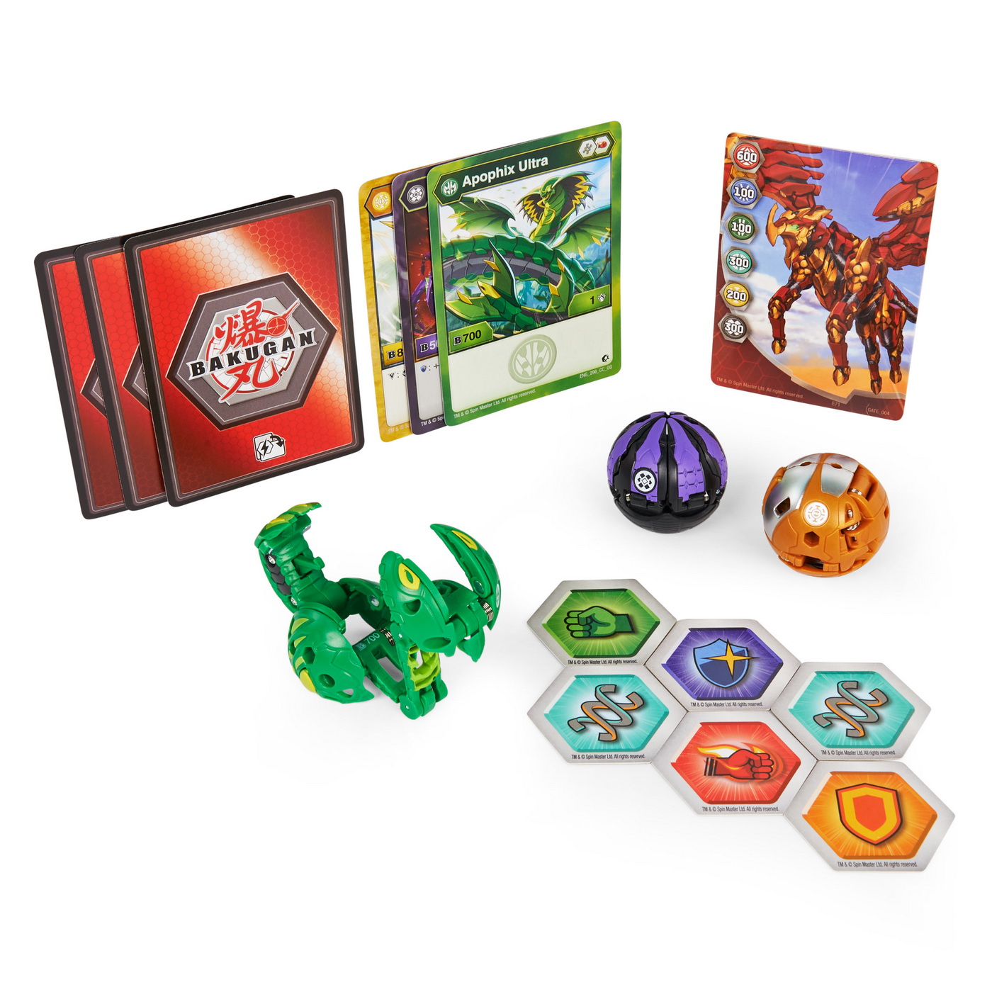 Pachet de start Sezonul 3, +6 ani, Apophix, Crakanoid si Spear Fin, Bakugan