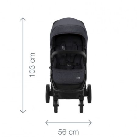 Carucior sport pentru copii B-Agile 4R, Black Shadow Black, Britax 504766