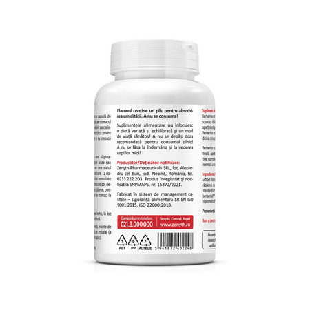 Berberine, 500 mg, 60 capsule, Zenyth 674976