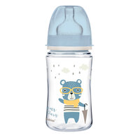 Biberon anticolic cu gat larg Bonjour Paris, 3 luni+, Blue, 240 ml, Canpol