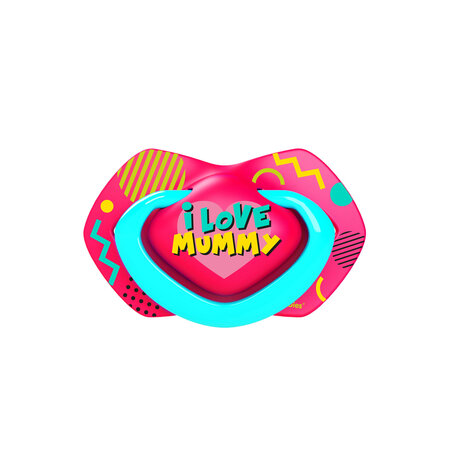 Suzeta simetrica din silicon Neon Love, 0-6 luni, 2 bucati, Pink, Canpol Babies 504989