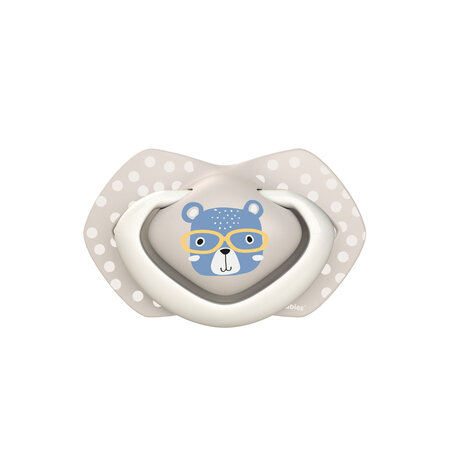 Suzeta simetrica din silicon Bonjour Paris, 18 luni+, 2 bucati, Blue, Canpol Babies 505034