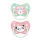 Suzeta orthodontica din silicon Animale exotice, 0-6 luni, 2 bucati, Pink, Canpol Babies 505126