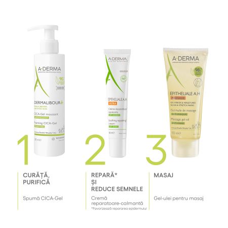 Gel-Ulei de masaj vergeturi si cicatrici Epitheliale AH Duo, 100 ml, A-Derma 606000