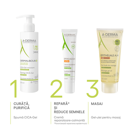 Gel-Ulei de masaj vergeturi si cicatrici Epitheliale AH Duo, 100 ml, A-Derma 606000