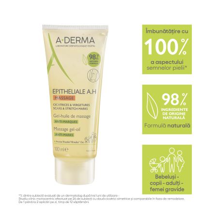 Gel-Ulei de masaj vergeturi si cicatrici Epitheliale AH Duo, 100 ml, A-Derma 605997