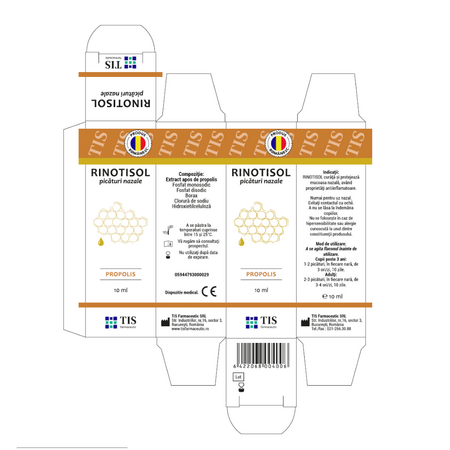 Picaturi nazale cu propolis Rinotisol, 10 ml, Tis Farmaceutic 823207