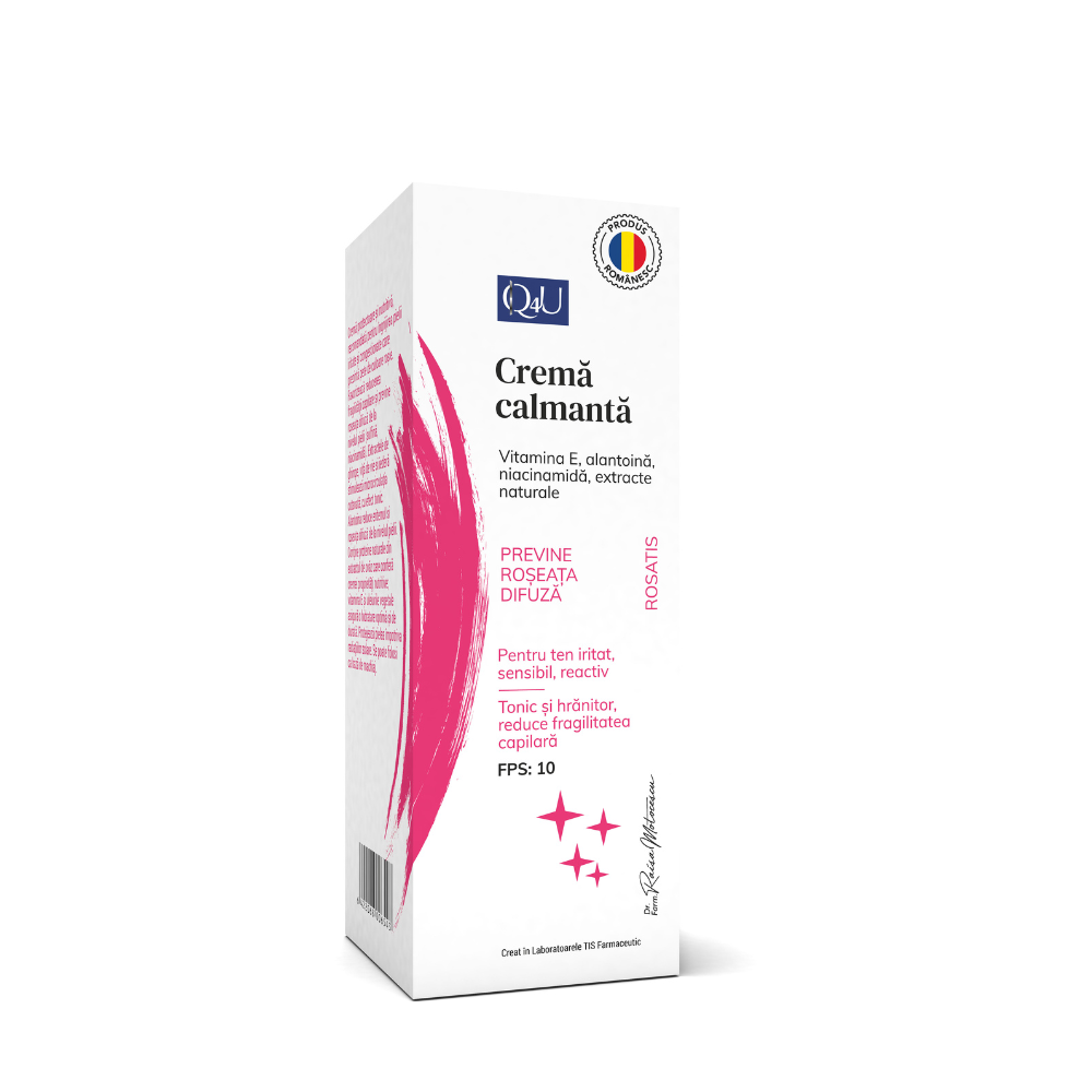 Crema calmanta pentru tenuri cu roseata difuza Q4U, 40 ml, Tis Farmaceutic