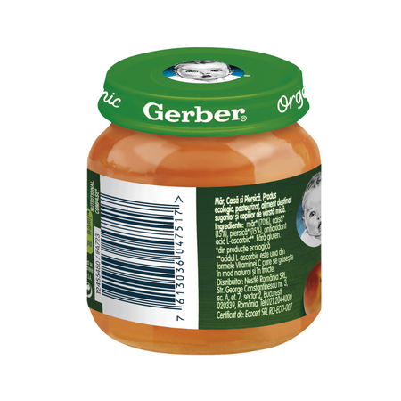 Piure bio din mar, piersica si caisa, 125 g, Gerber 712158