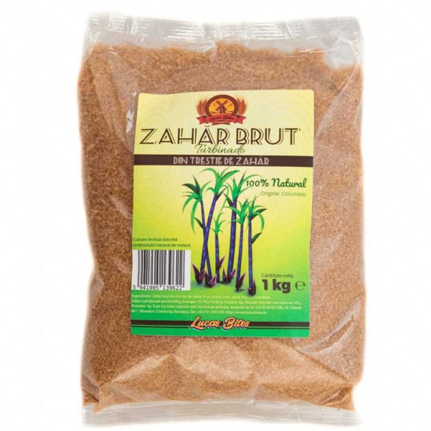 Zahar Brun de trestie de zahar, 1 kg, Lucas Bites