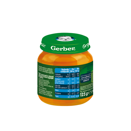 Piure bio din morcovi si cartofi dulci, 125 g, Gerber 505503