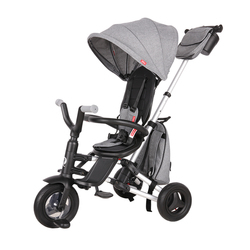 Tricicleta ultrapliabila pentru copii Nova Rubber, Gri, 10 luni-3 ani, Qplay