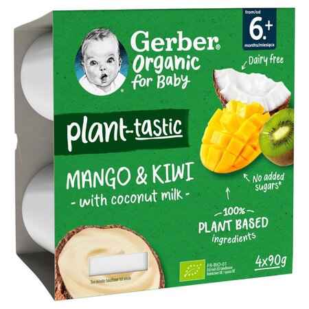Desert bio din mango, kiwi si cocos, +6 luni, 4x90 g