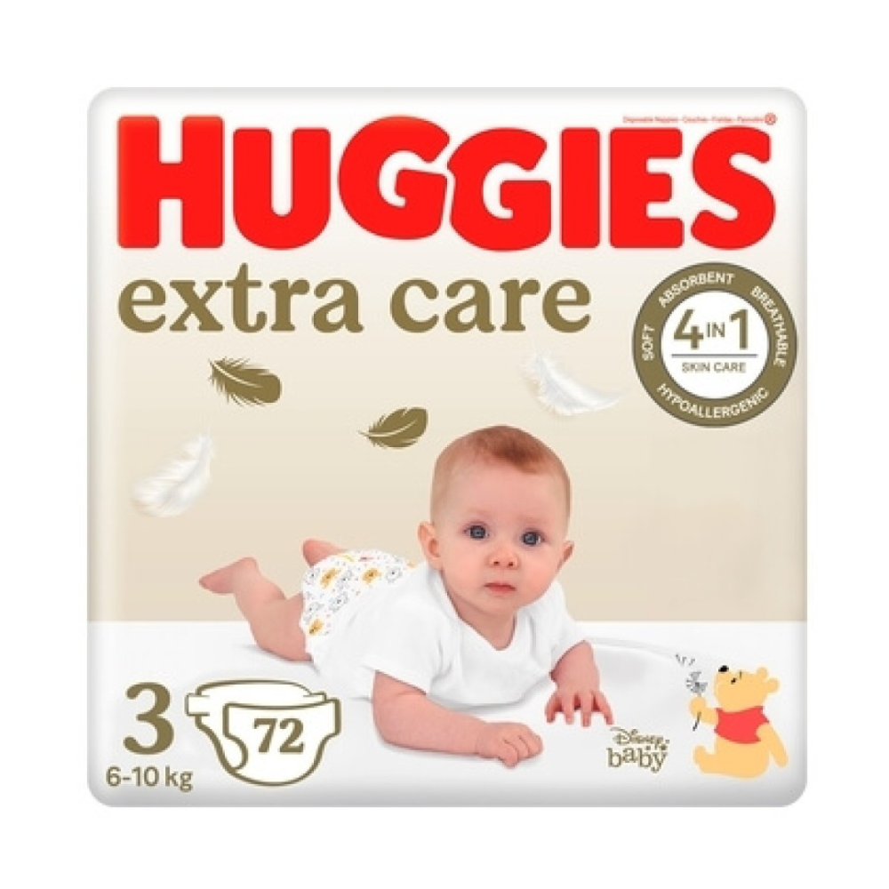 Scutece Nr 3 Extra Care, 6-10 kg, 72 bucati, Huggies