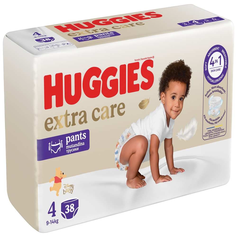 Scutece Pants Nr.4 Extra Care, 9-14 kg, 38 buc, Huggies