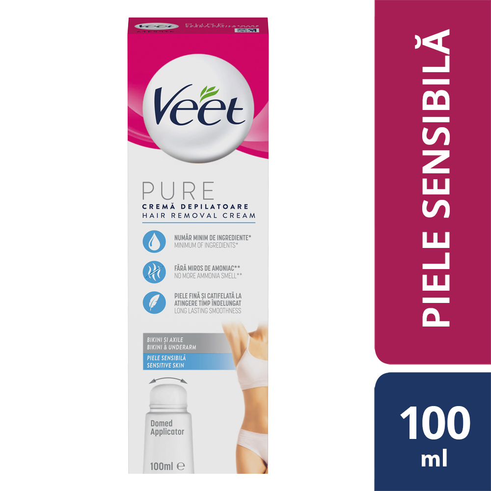 Crema depilatoare pentru zonele axiale, 100 ml, Veet