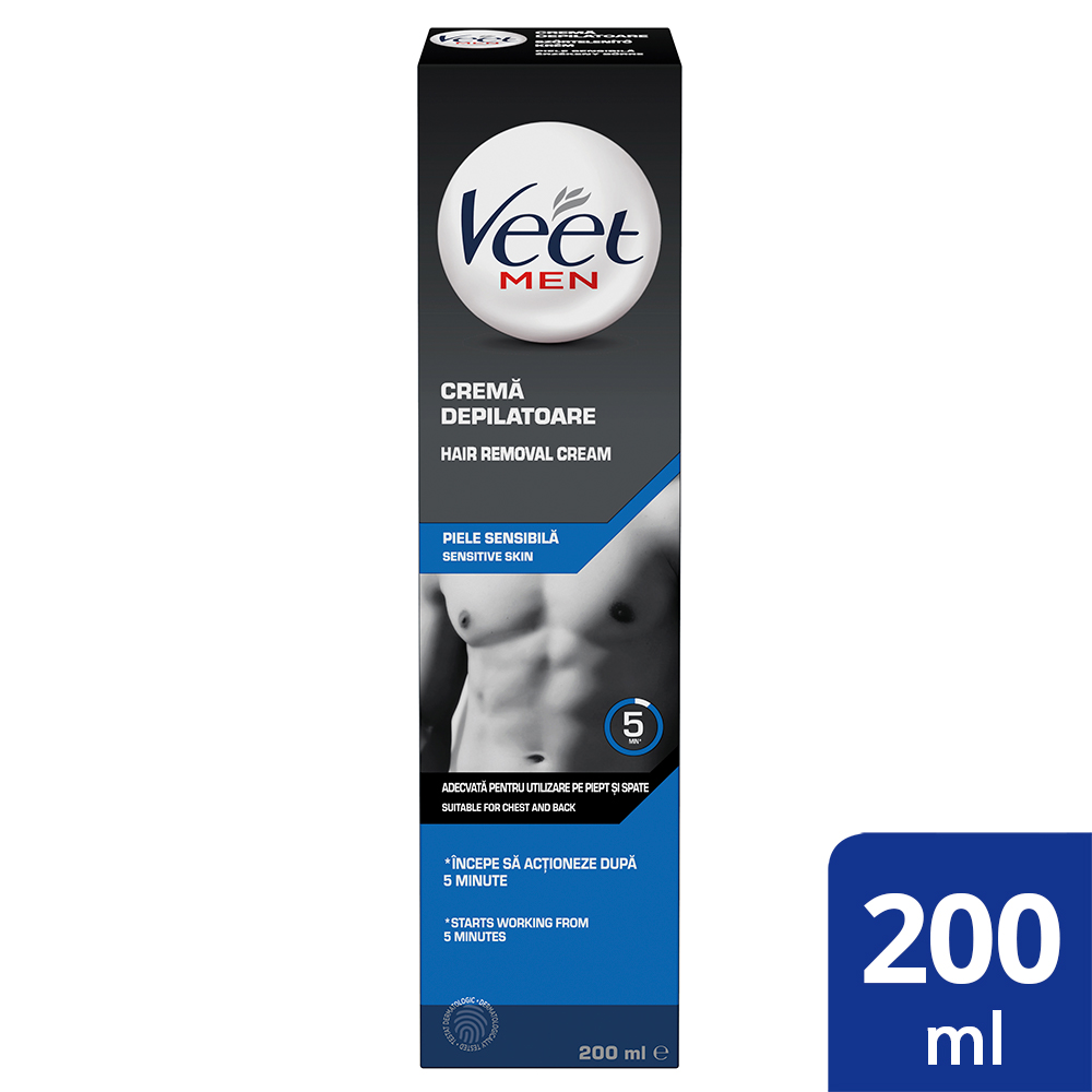 Crema depilatoare pentru barbati, 200 ml, Veet