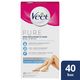 Benzi depilatoare cu ceara pentru pielea sensibila Pure, 40 benzi, Veet 505638