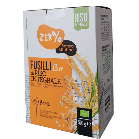 Fusilli din orez integral fara gluten, 500 gr, Fior Di Loto