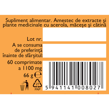 Vitamina C naturala, 60 capsule, Fares 721485