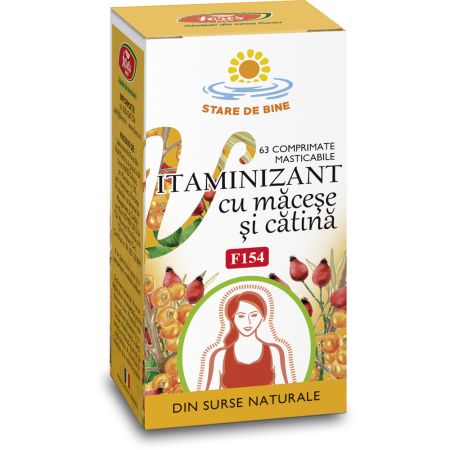 Vitaminizant cu macese si catina, 63 comprimate masticabile, Fares
