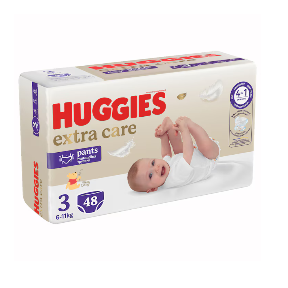 Scutece Pants Nr.3 Extra Care, 6-11 kg, 48 bucati, Huggies