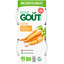 Piure bio de morcovi, +4 luni, 2x120 g, Good Gout