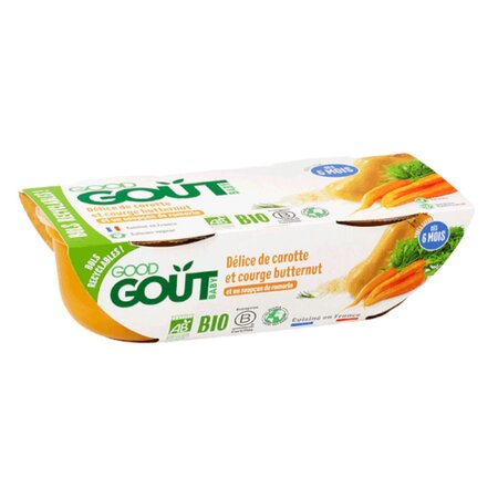 Mancare bio de morcovi si dovleac, +6 luni, 2x190 g