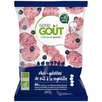 Mini biscuiti bio cu orez expandat si afine, +10 luni, 40 g, Good Gout