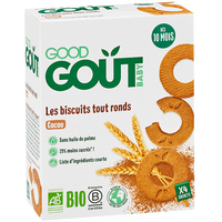 Biscuiti Bio rotunzi cu cacao, +10 luni, 80 g, Good Gout