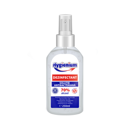 Solutie antibacteriana cu 70% alcool, 250 ml, Hygienium