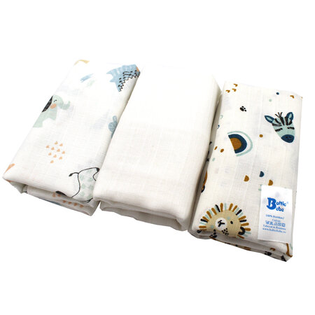 Scutec din muselina, 80x80 cm, 3 bucati, Baltic Bebe 645236