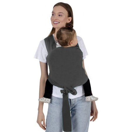 Sistem de purtare pentru copii wrap elastic, + 0 luni, Grey, SeviBebe 786504