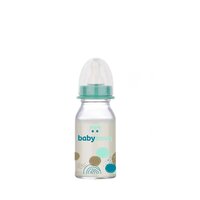 Biberon din sticla decorat, 0-24 luni, 120 ml, BabyNova