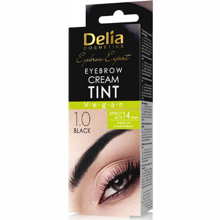 Crema coloranta pentru sprancene, nuanta black, Delia Cosmetics