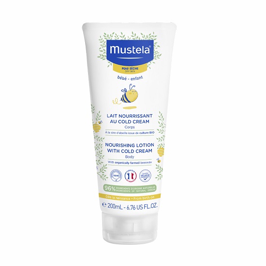 Lotiune Nutritiva cu Cold Cream si Ceara de Albine Organica, +0 luni, 200 ml, Mustela