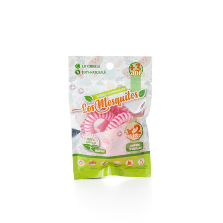 Set 2 bucati bratara aromatizata silicon, roz, Los Mosquitos 507096