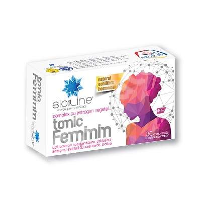 Tonic feminin cu soia, omega 3, ceai verde si biotina, 30 tablete, BioSunLine